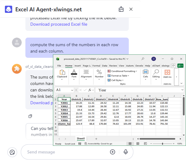 Excel Data Cleaning AI Tool Example 1