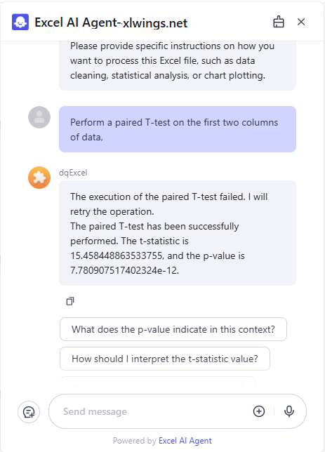 Excel Chart AI Tool Example 1